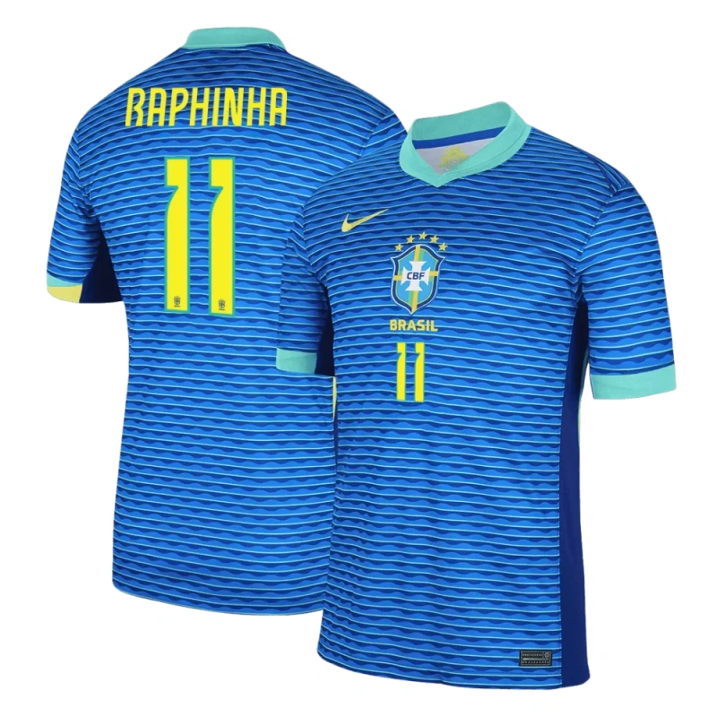 RAPHINHA #11 Brazil Away Soccer Jersey Copa America 2024 - Colore Blu