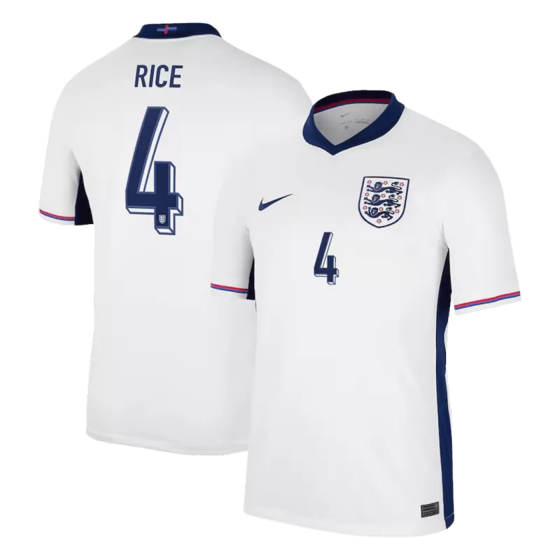 Maglia Casa Inghilterra EURO 2024 RICE #4 - Bianca