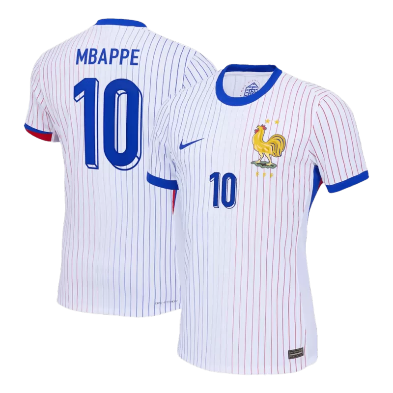 Maglia da trasferta MBAPPE #10 Francia UEFA Euro 2024 - Bianca