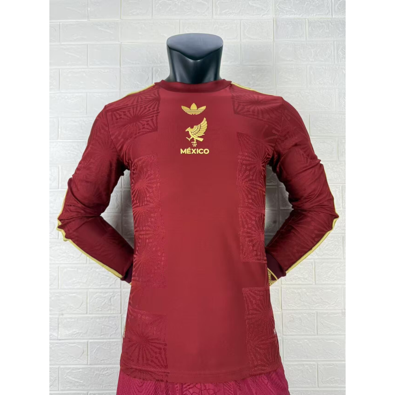 Divisa Messico Gold Cup 2025/26 Maglia Rossa Manica Lunga Versione Giocatore Divisa Messico Gold Cup 2025/26 Maglia Rossa Manica Lunga Versione Giocatore