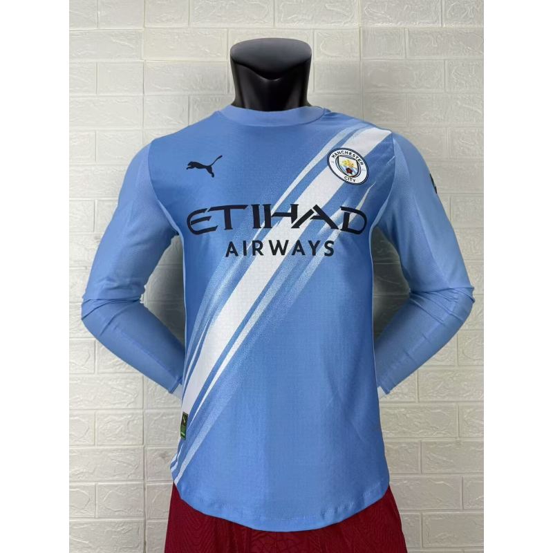 Maglia Manchester City Home 2025/26 Versione Giocatore Manica Lunga Maglia Manchester City Home 2025/26 Versione Giocatore Manica Lunga