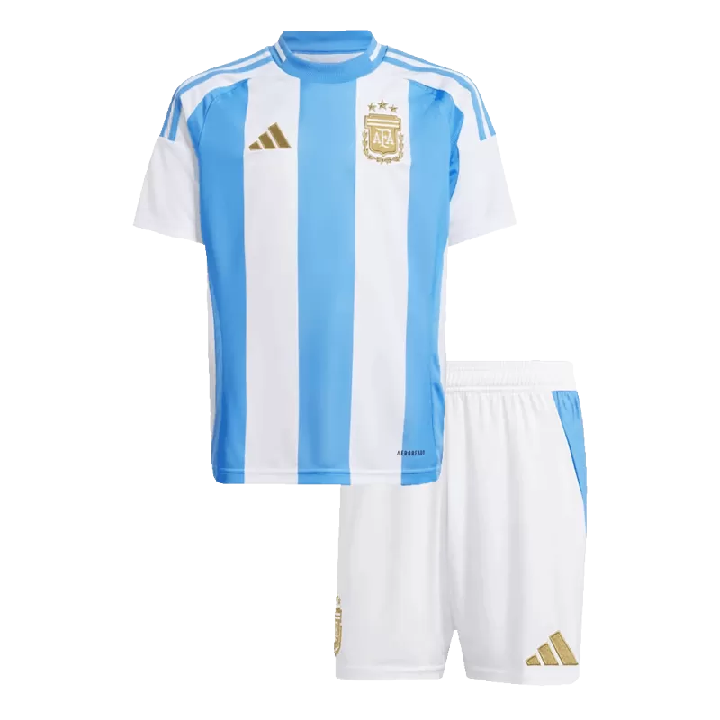 Maglia Home Argentina 2024 Copa América per Bambini - Strisce Blu e Bianche